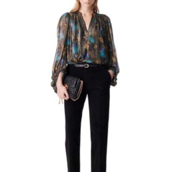 VANESSA BRUNO Bell blouse metallic sz L - Picture 2 of 9